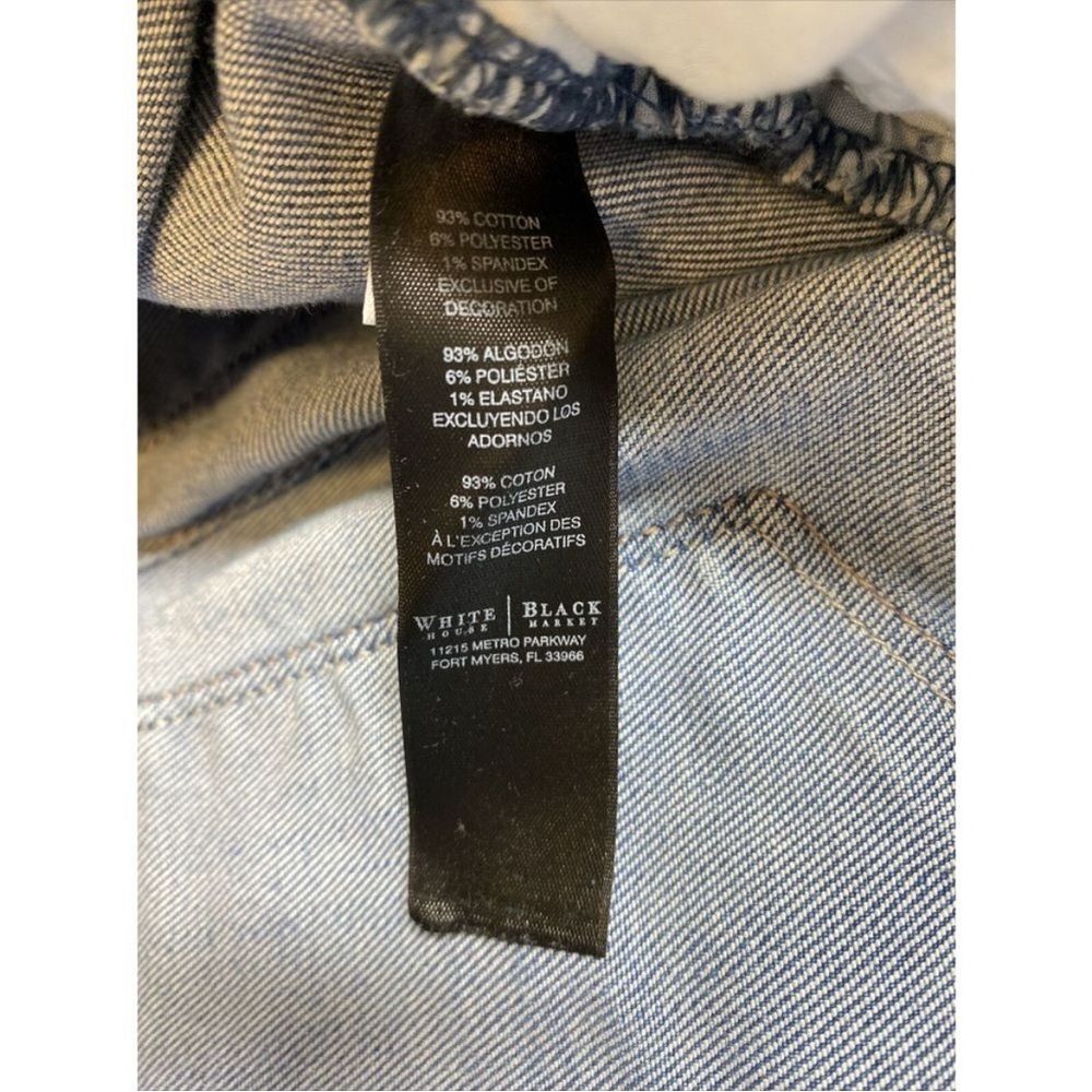 White House Black Market Womens Light Wash Distressed Girlfriend Jeans- 0 - Picture 7 of 7